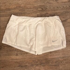 Nike White Athletic Shorts dri fit